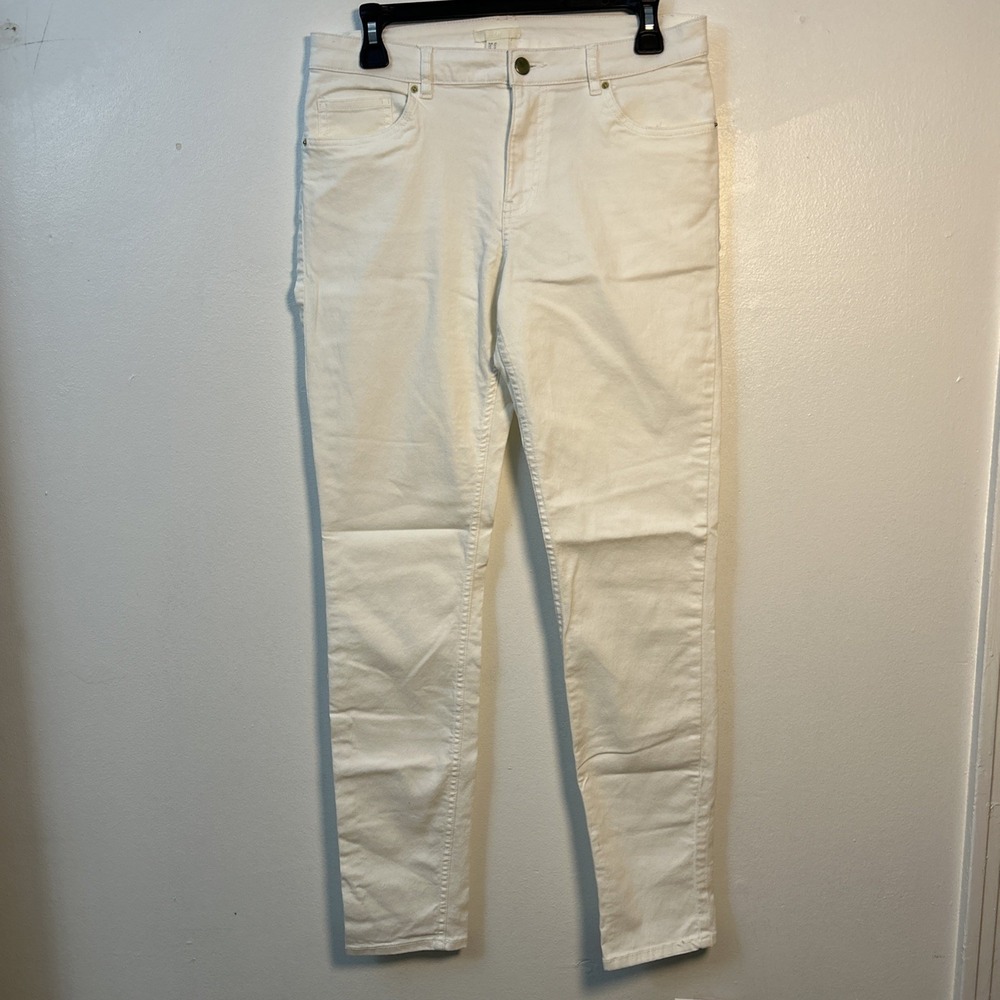 H&M Skinny Ankle Women 12 White Denim Jeans‎ Pants 6318